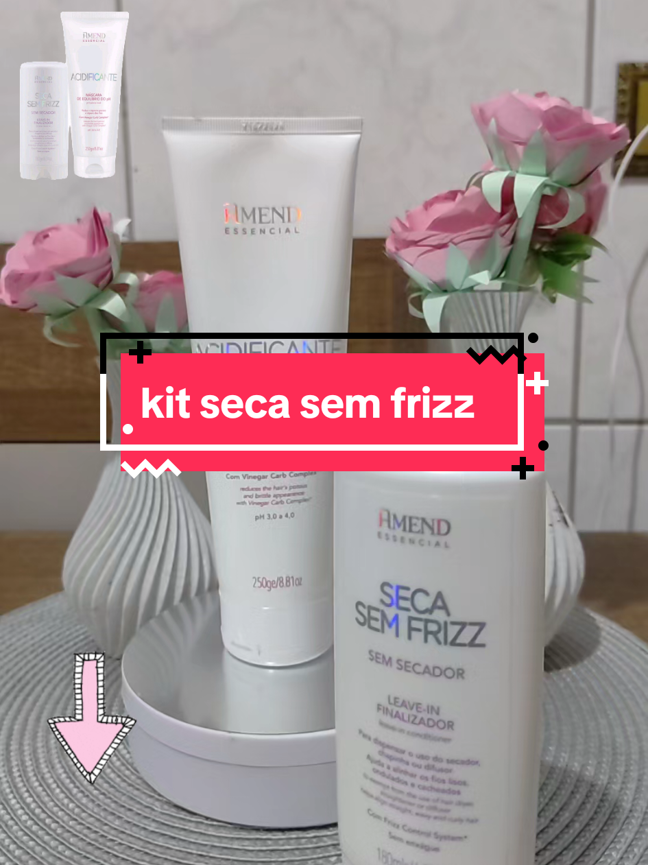 AMEND acidificante e seca sem frizz hidratação e alinhamento 2 produto potente máscara de equilíbrio do PH #tiktokblackfriday #tiktokshop1111br #tratamentocapilar #cabelo #hidratação 