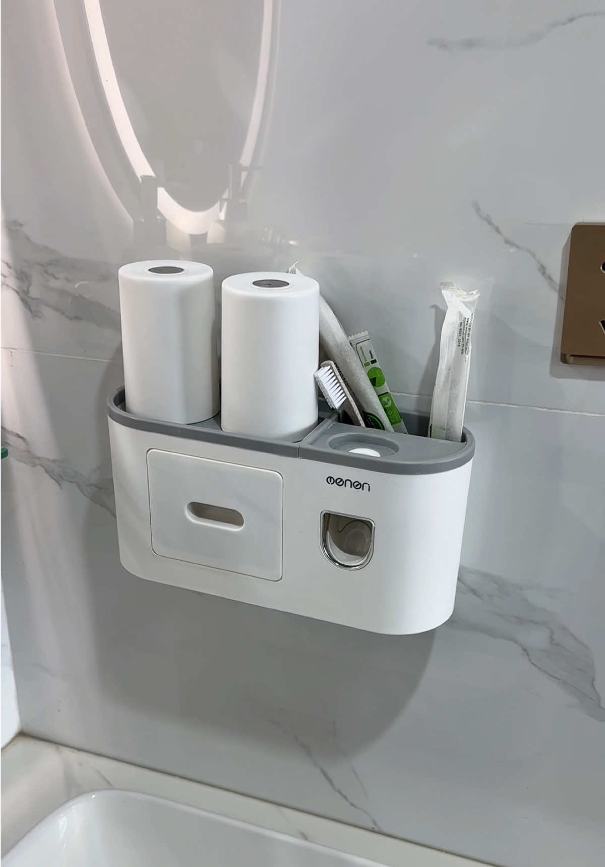 Bộ Nhả kem Đánh răng Tự động OENON sang trọng  hộp đựng bàn chải Đánh răng Dán Tường #xuhuong #xuhuongtiktok 