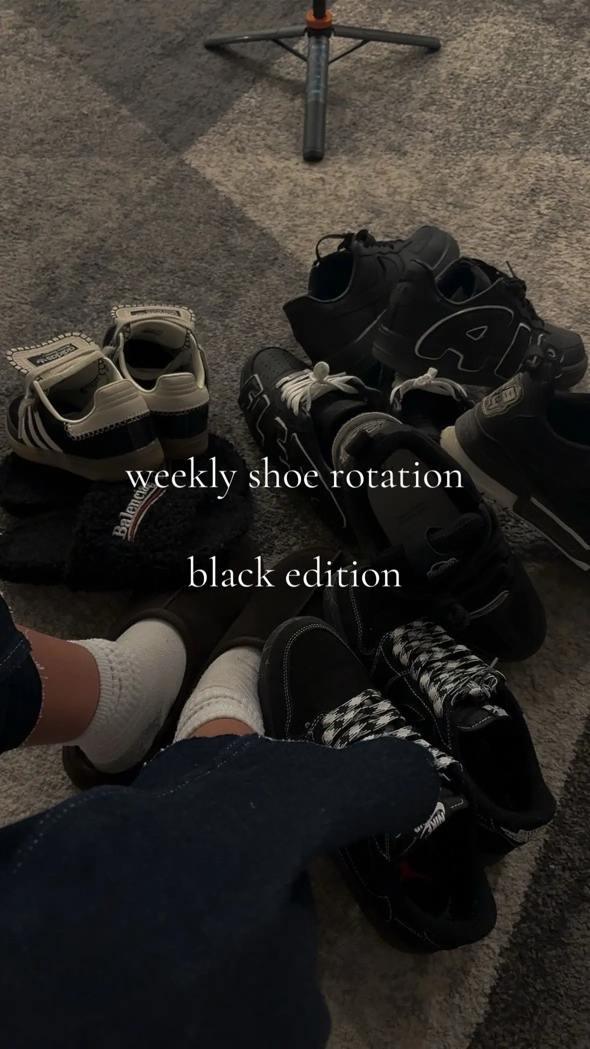 black 🫩#black #shoes #rotation #fyp #weekly 