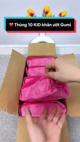 Trả lời @Me Suri ( Linh San) 🐍 ❤️ Thùng 10 KID khăn ướt Gumi không cồn không parabens cao cấp #khanuotgumi#Cindythuytichcuc 