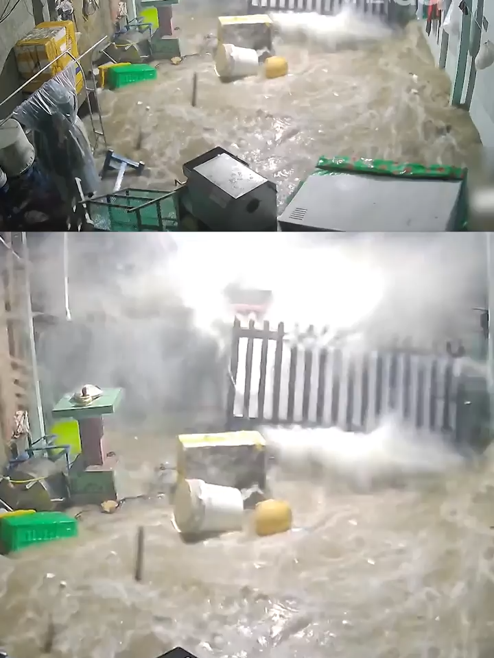 Thương bà con miền Trung, hơn 5 giờ bão Kalmaegi hoành hành vỡ kính, bay mái, nước xô vào nhà. #shortvideo #videoshort #videoviral #lulutmientrung #Kalmaegi