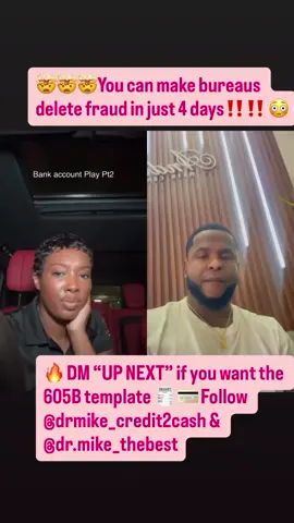 🤯🤯🤯You can make bureaus delete fraud in just 4 days 😳” : Under FCRA §605B, if you file an FTC Identity Theft Report and send proof, the bureaus must block all fraudulent info within 4 business days. Stop letting fake accounts ruin your score — the law is on your side. 🔥 DM “UP NEXT” if you want the 605B template 🧾 💳 Follow & #creditrepair #identitytheft #creditlaw #drmikethebestsystem #credittocash