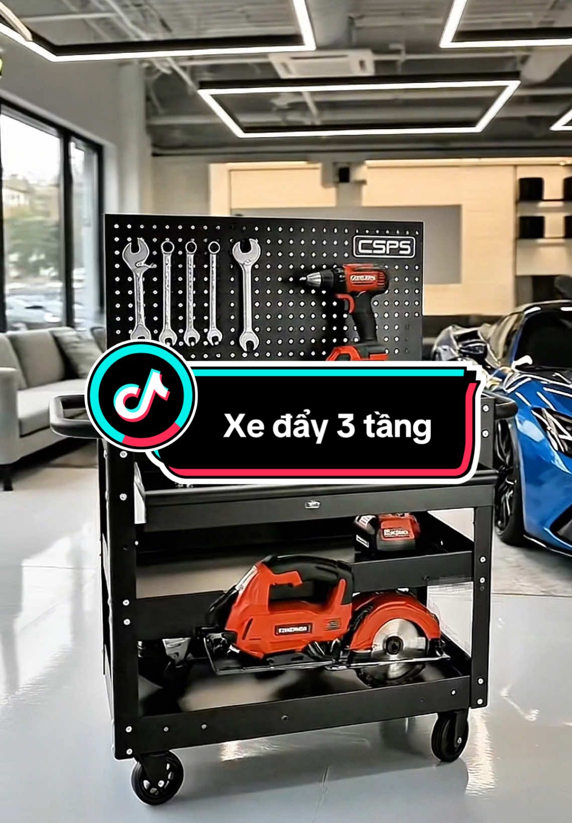 Xe đẩy 3 tầng đừng đồ sửa chữa xe tiện lợi #xuhuong #trending #xuhuongtiktok #thinhhanhtiktok #trend 