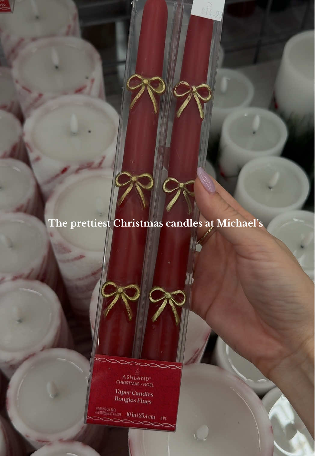 Runnn these Christmas taper candles are on sale! #michaelscraftstore #christmascandles #michaels #christmasdecor #holidaydecor 