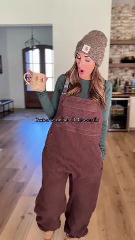 Cozy overalls to keep you warm and super cute!! #fleeceoveralls #womensoveralls 