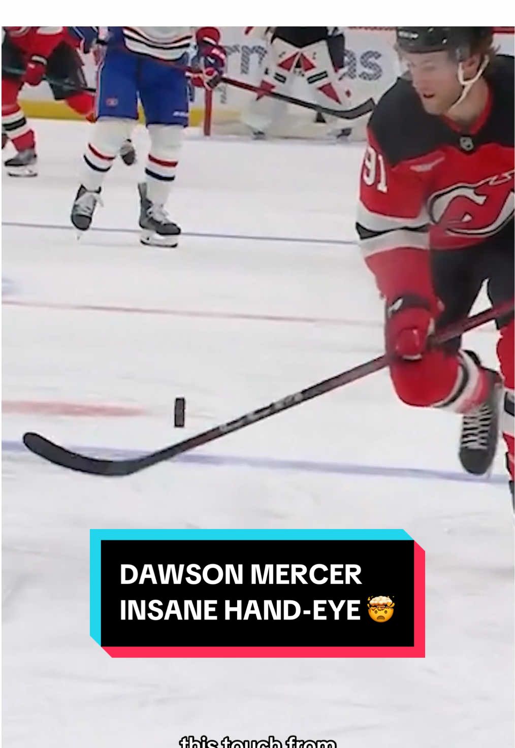 talk about soft hands 😱 #NHL #NewJerseyDevils #hockey #DawsonMercer #sports 