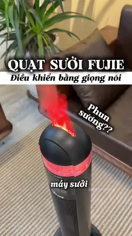 Máy sưởi gốm có phun sương tạo ẩm, có điều khiển bằng giọng nói #giadinhtuanmai #maysuoi #maysuoigom #fujihome #mevabe 