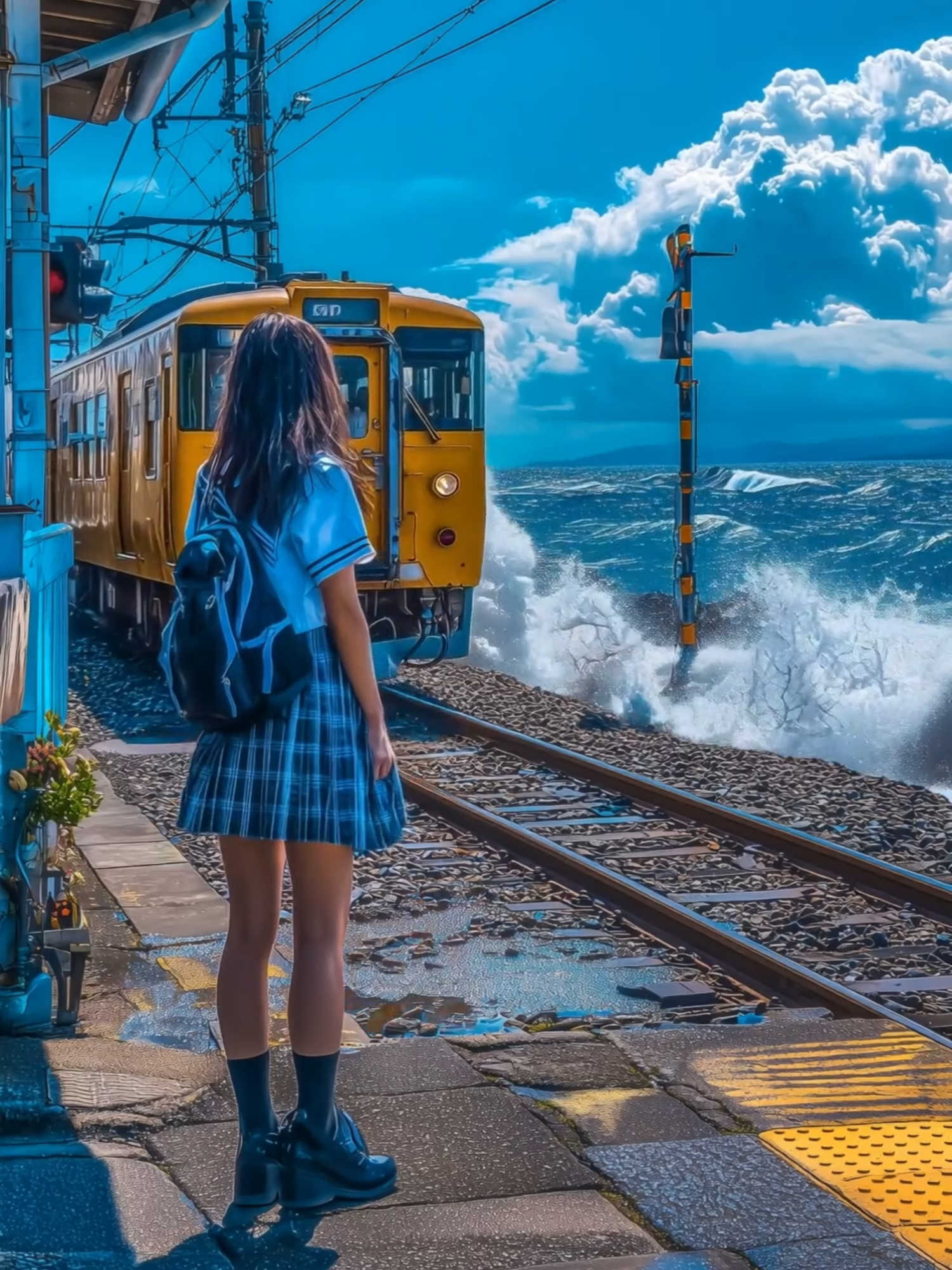Waves, wind, and a fleeting summer. #JapanVibes #SeasideStation #SummerMood #GonoLine #RailwayVibes #TravelJapan #WanderJapan #BlueSkyDays #AnimeAesthetic #LiveActionAnimation #LiveActionAnime #青春の一瞬 #海辺の駅 #旅の記録