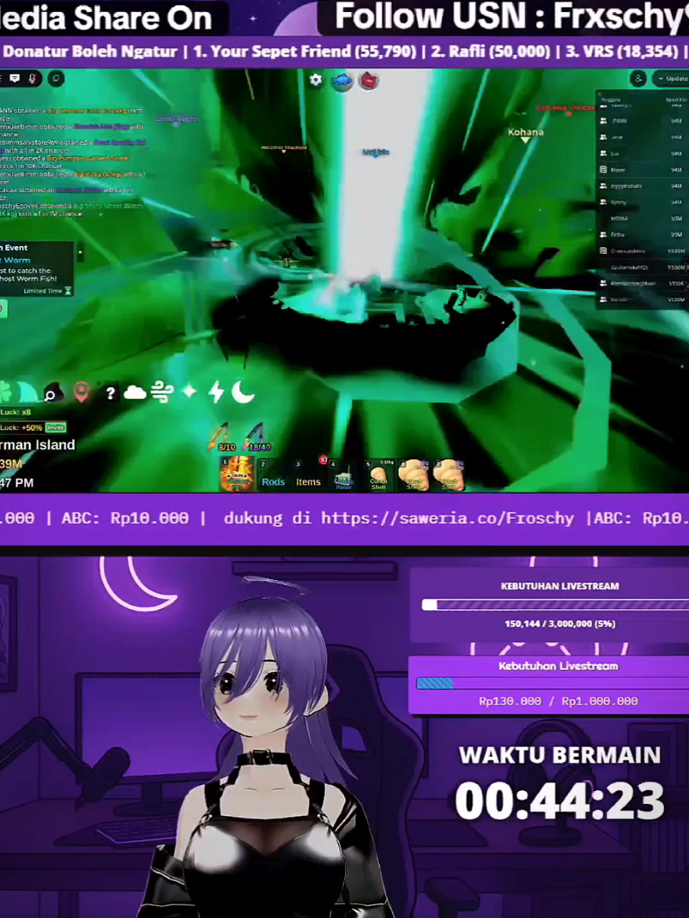 Laif riaksyong dapat sikrit saat Live 😳 #roblox #robloxfyp #mancing #fishit #fyp 