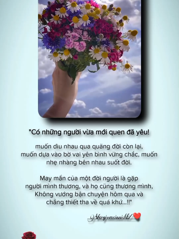 có những người vừa mới quen đã yêu, muốn dìu nhau qua quảng đời còn lại. #tamtrang #tinhyeu #story #foryou 