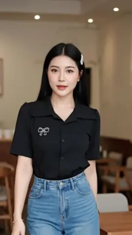 #เสื้อคอปก #เสื้อดํา #เสื้อผ้าแฟชั่น #เสื้อผ้าผู้หญิง #เสื้อเชิ้ต 