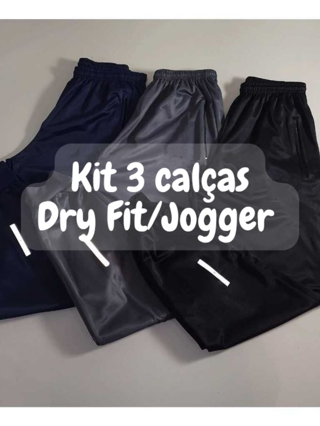 Upgrade no treino! 🚀  Kit 3 Calças Jogger Dry Fit. Estilo, conforto e performance contra o suor. Bolso com zíper e detalhes refletivos. Garanta o seu kit! 💪 LINK NA BIO E NOS COMENTÁRIOS #Fitness #calca #conforto #estilo #shopee 