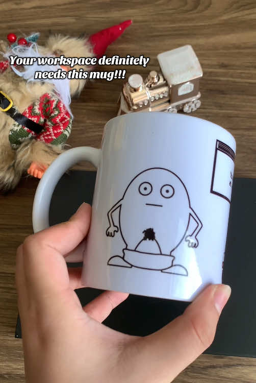 Your workspace definitely needs this mug ☕️  #timrobinson #egggame #itysl #ithinkyoushouldleave #christmas 