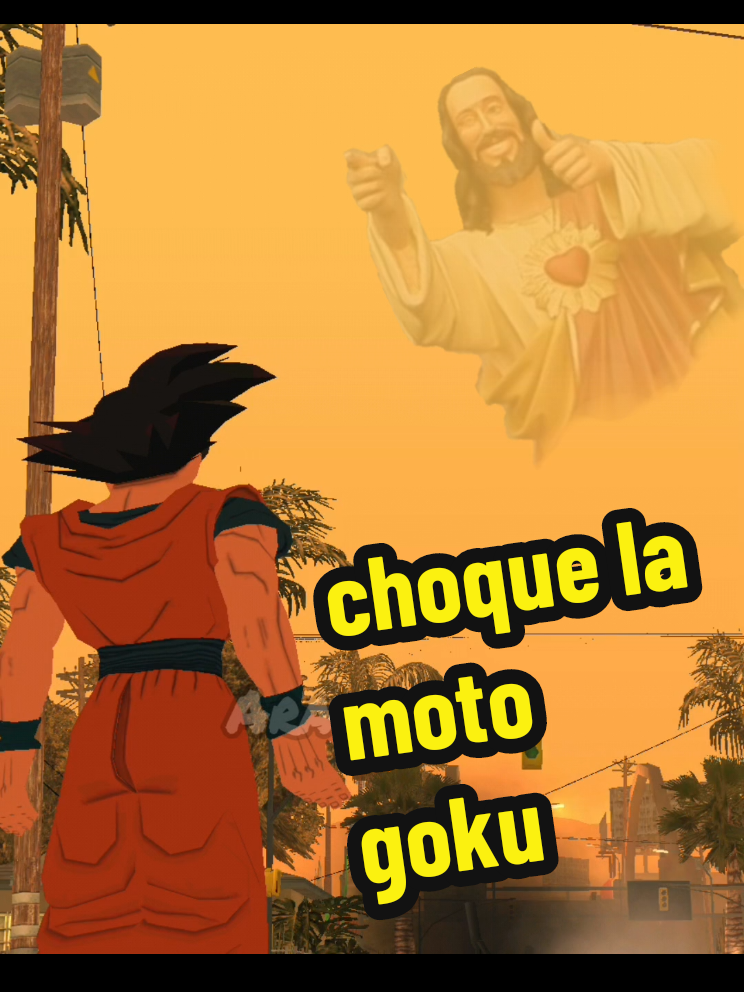 choque la moto goku 🤣 #gtasanandreas #comedia #memes #parati #parodia 