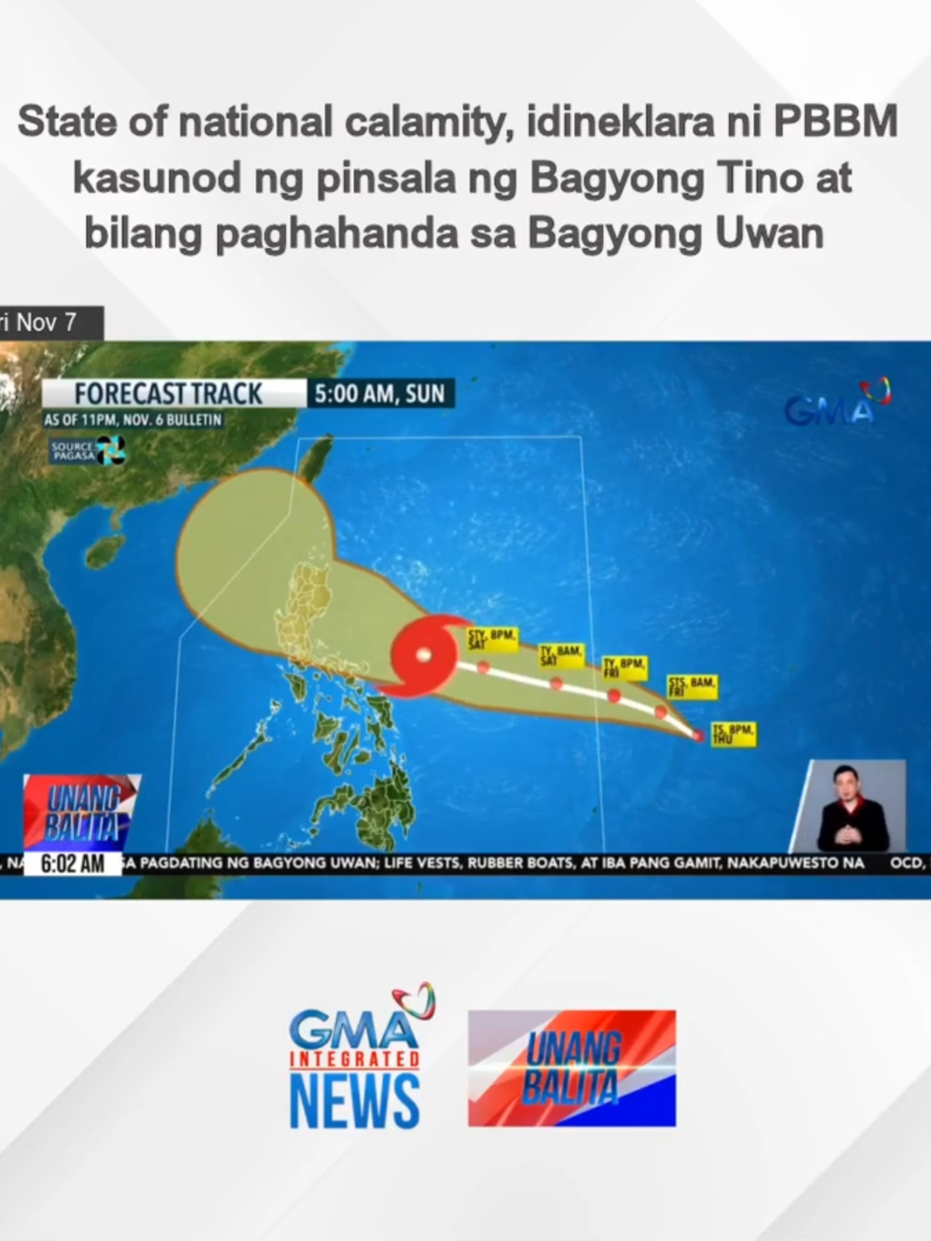 Hindi pa man nakakabangon ang bansa sa mga pinsalang dulot ng Bagyong #TinoPH, paparating naman ang mas malakas na bagyo na tatawaging Bagyong #UwanPH. Nagdeklara na si Pangulong Bongbong Marcos ng state of national calamity. #gmaintegratednews #breakingnewsph #unangbalita