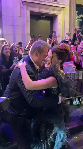 David Harbour and Millie Bobby Brown arrive together for one last premiere 🥹 #StrangerThings 