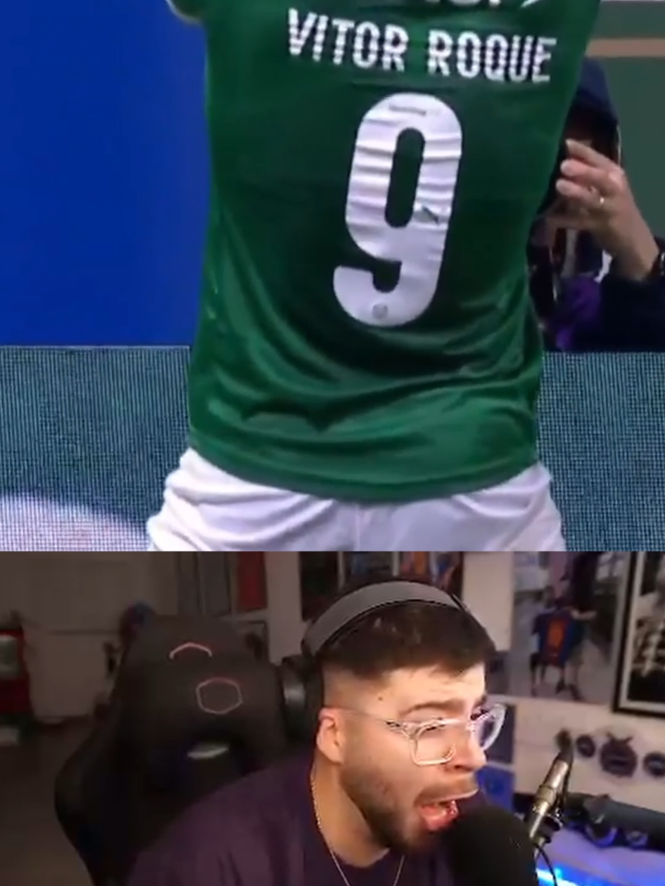 💥 Golazo y locura con La Cobra ¡Vitor Roque puso el 1️⃣x0️⃣ para el 🟢🟢 Palmeiras y la Cobra @LACOBRAAA lo vivió a puro grito en su canal de Kick! 🔥⚽ El Verdão pega primero en el clásico paulista ante el ⚫⚪ Santos. 📺 Viví el Brasileirão EN VIVO por #Fanatiz 🌎 (fuera de Brasil). #Palmeiras #Santos #VitorRoque #LaCobra 