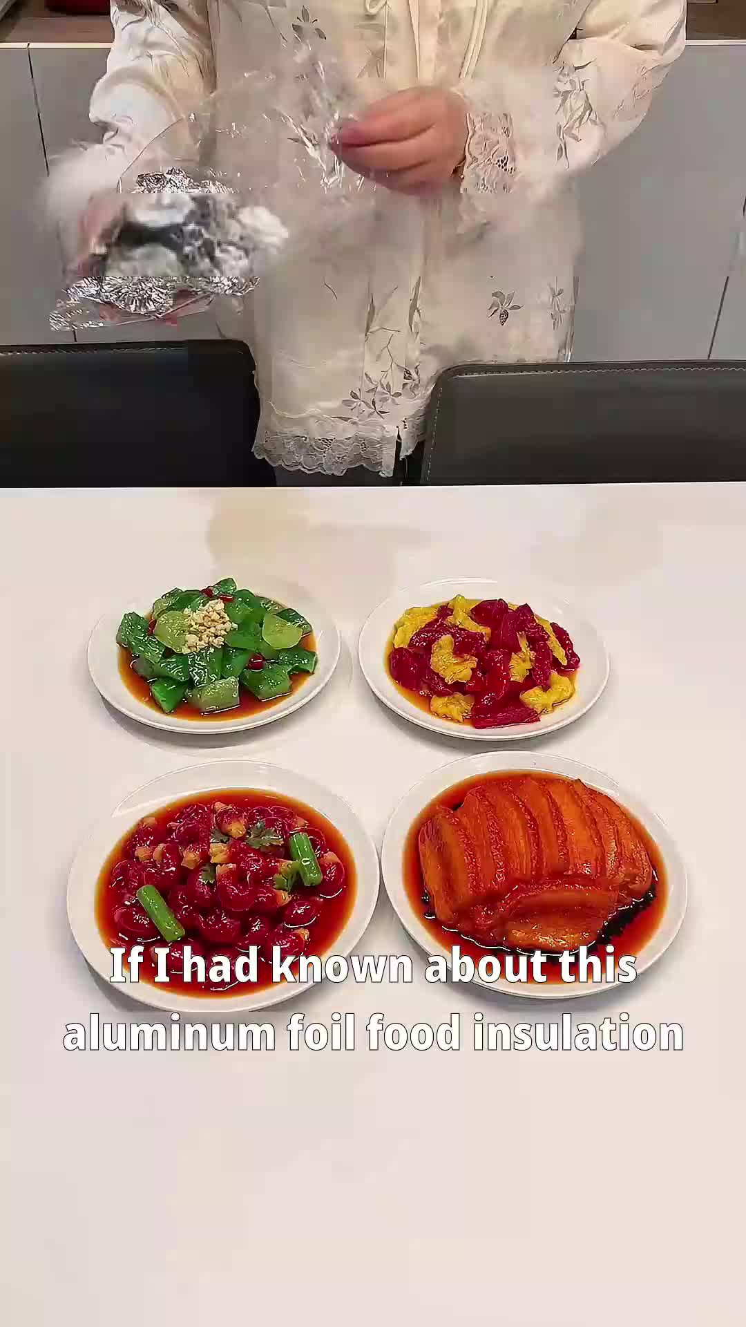 These aluminum foil food wrap covers are a must-have in every household. Leftovers are all covered in one wrap – so convenient! 