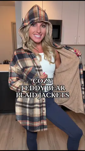 Coziest teddy bear fur jacket just got cozier ✨ 5'3, 115 size small #jacket #plaidjacket #tiktokshopcybermonday #tiktokshopblackfriday #tiktokshopcreatorpicks