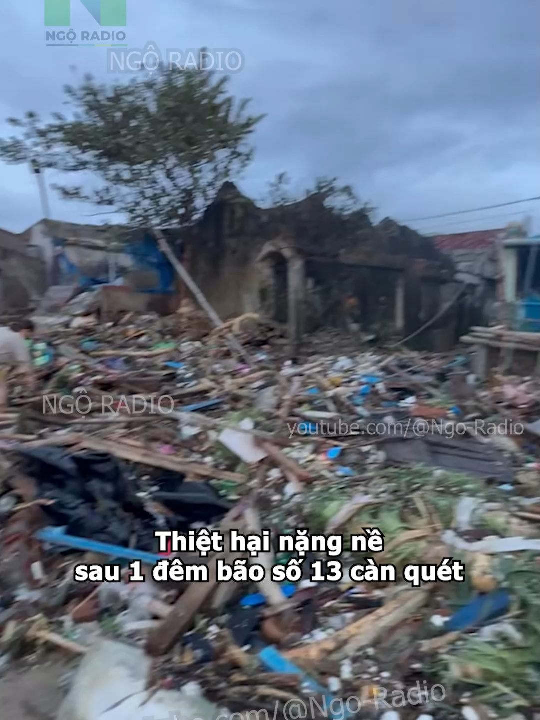 Thiệt hại nặng nề sau 1 đêm bão số 13 càn quét#thientai #xaydung #viraltiktok #ngoradio #tintuc