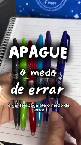Pilote frixion ball é a caneta do momento!! O erro faz parte do processo, por isso apague seu medo de errar com Pilote frixion ball! #pilot 