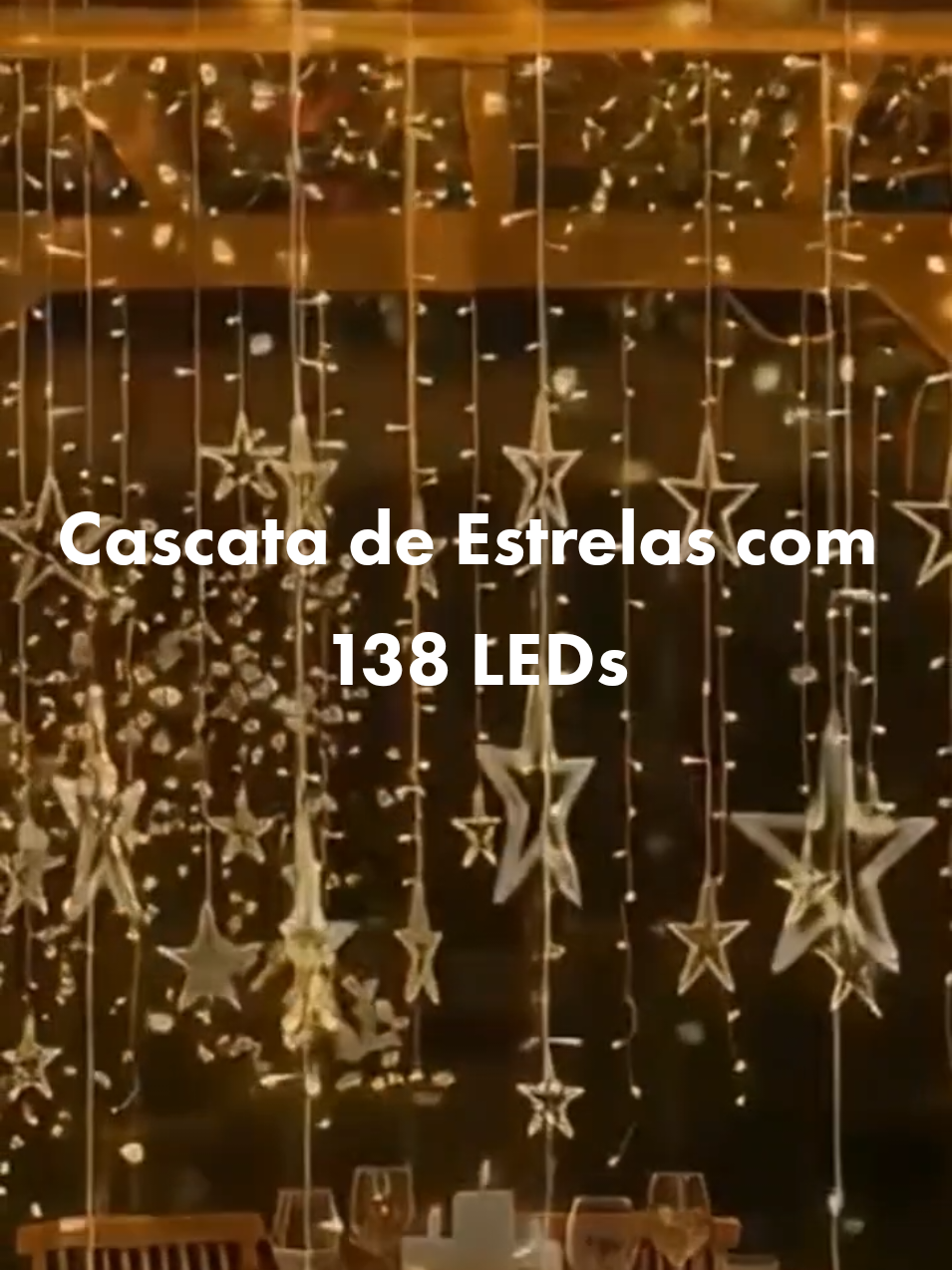 ✨ Traga o brilho das estrelas pra dentro da sua casa! Cascata de Estrelas com 138 LEDs — 8 funções, 2,5m, pisca-pisca decorativo natalino. #viraltiktok   #natal2025  #decoraçãodenatal  #piscapisca  #blackfriday2025 