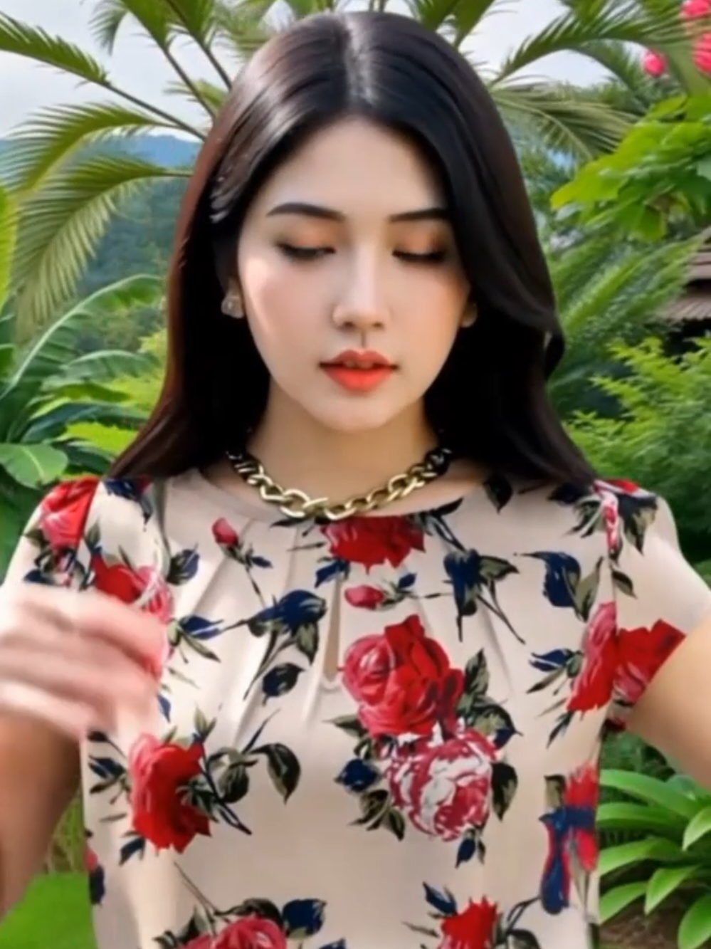 FunnyES Women Vintage Daily Round Neck Pleated Short-Sleeved Printed Blouses 2264 ​4.7 (195) #trending  #New  #Blouse  #floral #Women 