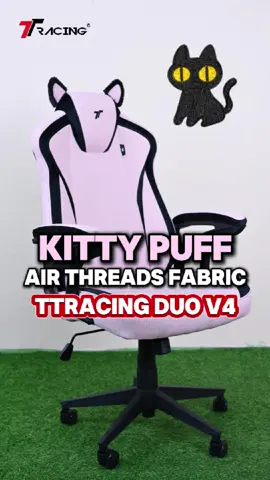 💺 Comfy & Cute in one! TTRacing Duo V4 KittyPuff Edition dengan Air Threads fabric breathable, neck & lumbar support 🐱💕 Sesuai untuk marathon gaming atau kerja panjang 🎮✨ #TTRacing #GamingChair #KittyPuff #DuoV4 #CuteSetup #GamerLife #ComfyChair #SetupGoals