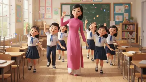 Khởi động vui cùng bài hát “Người tôi yêu tôi thương” #giaovientieuhoc #veo #aivideo #hoccungtiktok 