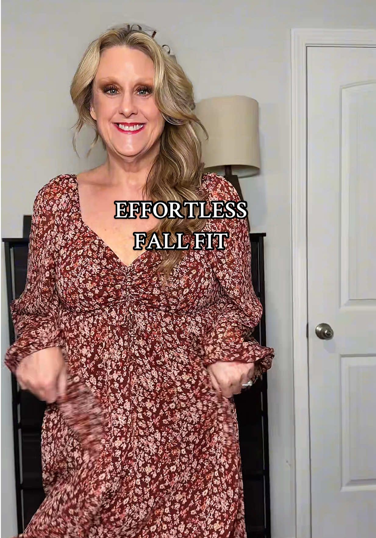 This is what happens when a floral tummy flattering dress meets perfect fall design. It’s one of those tummy flattering dresses for women that feels soft, moves with you, and doesn’t cling. The shirred back gives stretch, the sleeves give coverage, and the fit gives confidence — basically the definition of a tummy flattering dress. #tummyflatteringdressesforwomen #tummyflatteringdress #tummyflatteringdressesforfall #floraltummyflatteringdress #tiktokshopcreatorpicks 