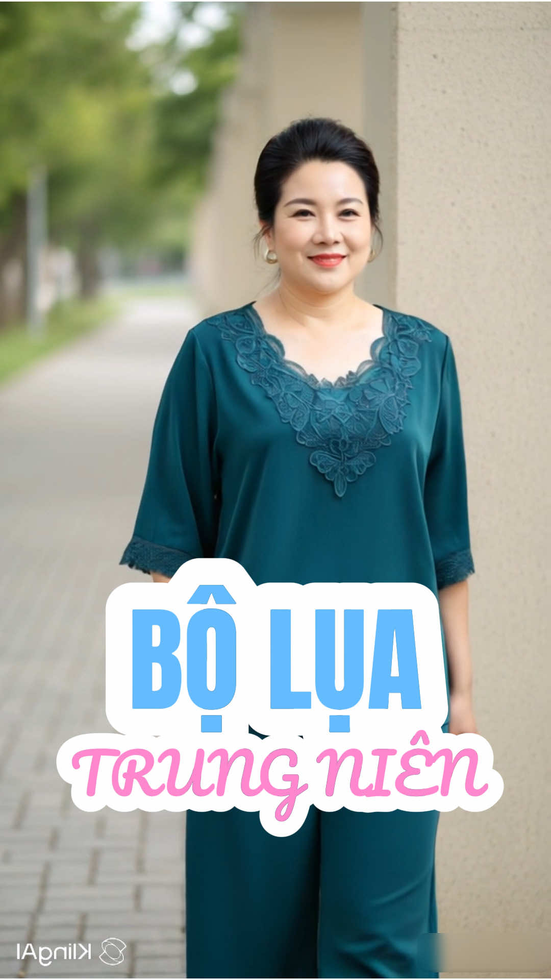 Đồ bộ trung niên chất liệu lụa Mango phối ren hoa thanh lịch, phù hợp cho các Chị, các Mẹ và các Bà. #thoitrangnu #macdepphoixinh2025 #dobotrungnien #dobonu #thoitrangtrungnien 