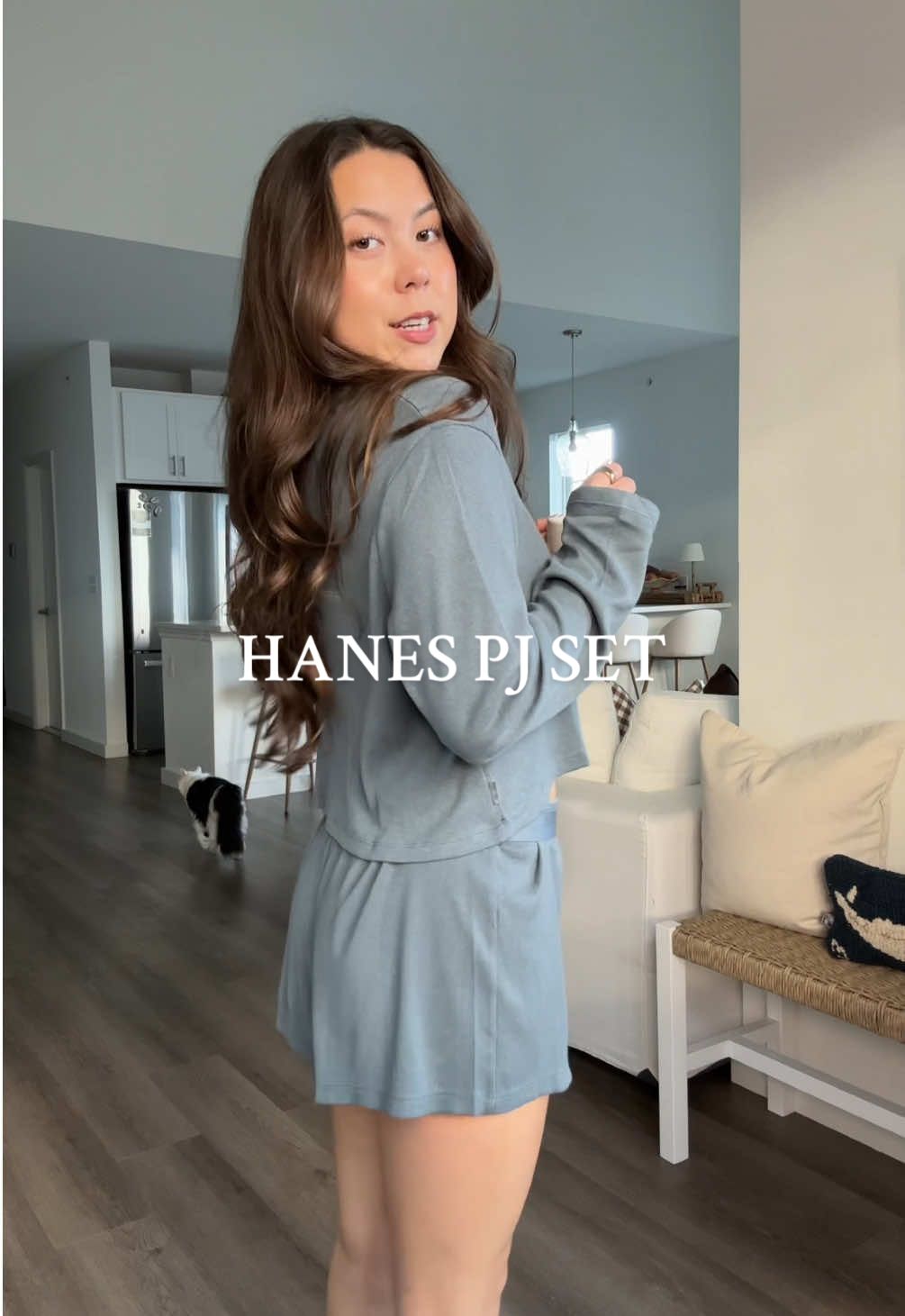 my 4th pajama set from Hanes bc they’re seriously so comfy!!🤍 I’m 5’2 wearing a size small 🫶🏻 #hanespjs #hanesloungeset #loungeset #pajamaset #tiktokshopblackfriday @Hanes 