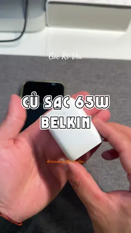 Củ sạc nhanh Belkin 65w, sạc nhanh cho iphone Macbook, samsung...#tiemcongnghechutien #belkin #cusacnhanh65wbelkin #belkin65w 
