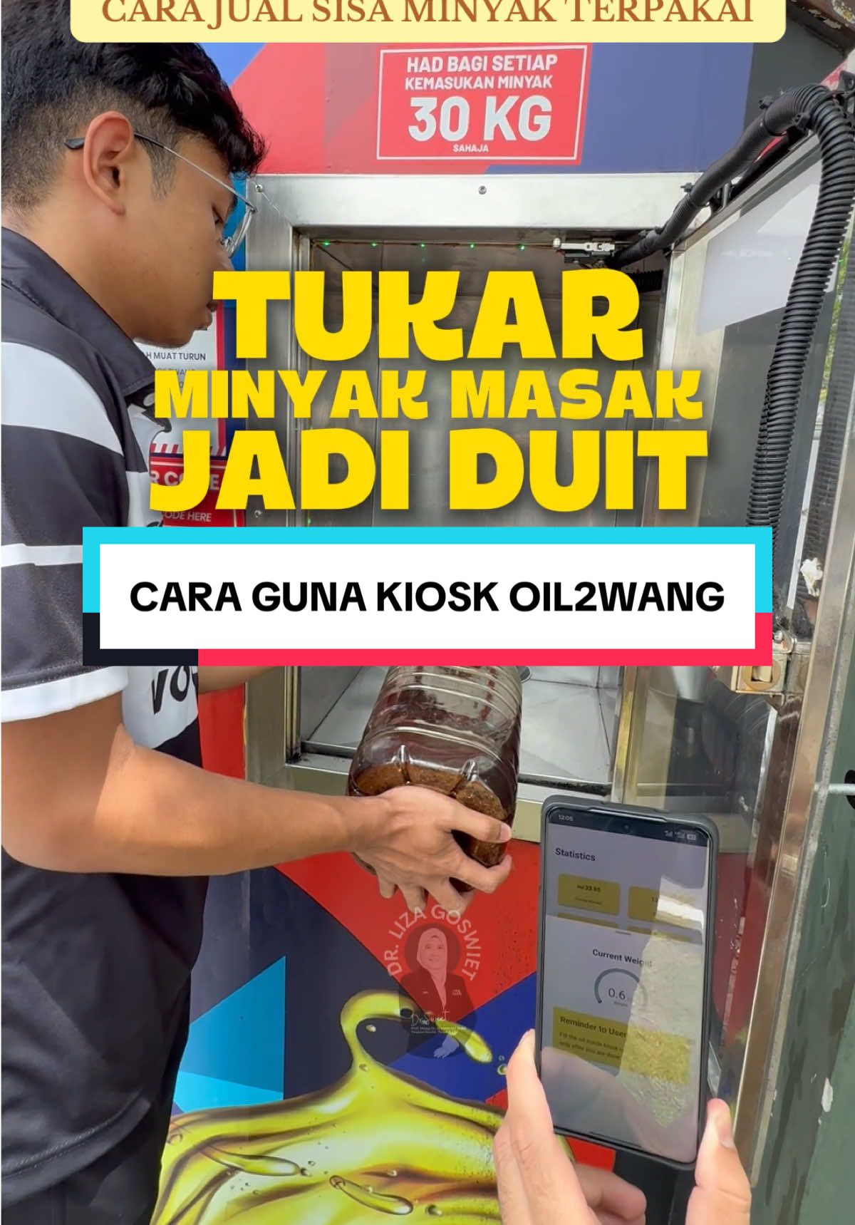 Replying to @Encik Ulas Cara kitar semula & jual minyak masak terpakai menggunakan Kiosk OIL2WANG. Tengok video sampai habis tau 🙋🏻‍♀️🙋🏻‍♂️ #kitarsemulaminyakmasak #oil2wang #kitarsemula #minyakmasak 
