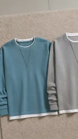 Paket Hemat 2Pcis Kaos Polos Waffle Knit Double Neck Lengan Panjang Pria Oblong Distro Knitwear#belilokal #trending #fyp #foryou #promomakan1111 