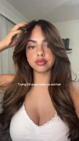 my hair is very heavy so it’s not that much of a bouncy blow out😕 #victoriassecret #makeup #fy #fyp 