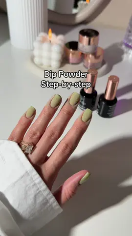 How to do dip powder nails at home 💅 A shimmering green for a festive winter mani 🥰 @Glowdip •code BEELONAILS  🫒 Olive Dusk Dip Powder *affiliate/paid to create  #dippowder #dippowdernails #dipnails #dippingpowder  #nailtutorial  Dip powder nail kit, holiday nails, nail inspo, cute nail ideas, uñas bonitas