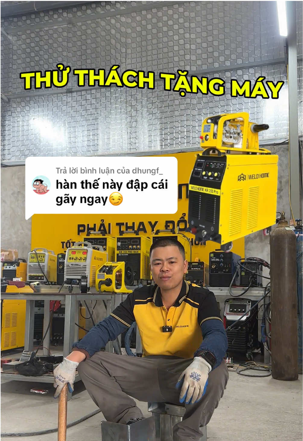 Trả lời @dhungf_ Thử thách ae đập gãy mối hàn tặng máy luôn#mayhanweldhome #mayhanmig #nb280pro #xuhuong 