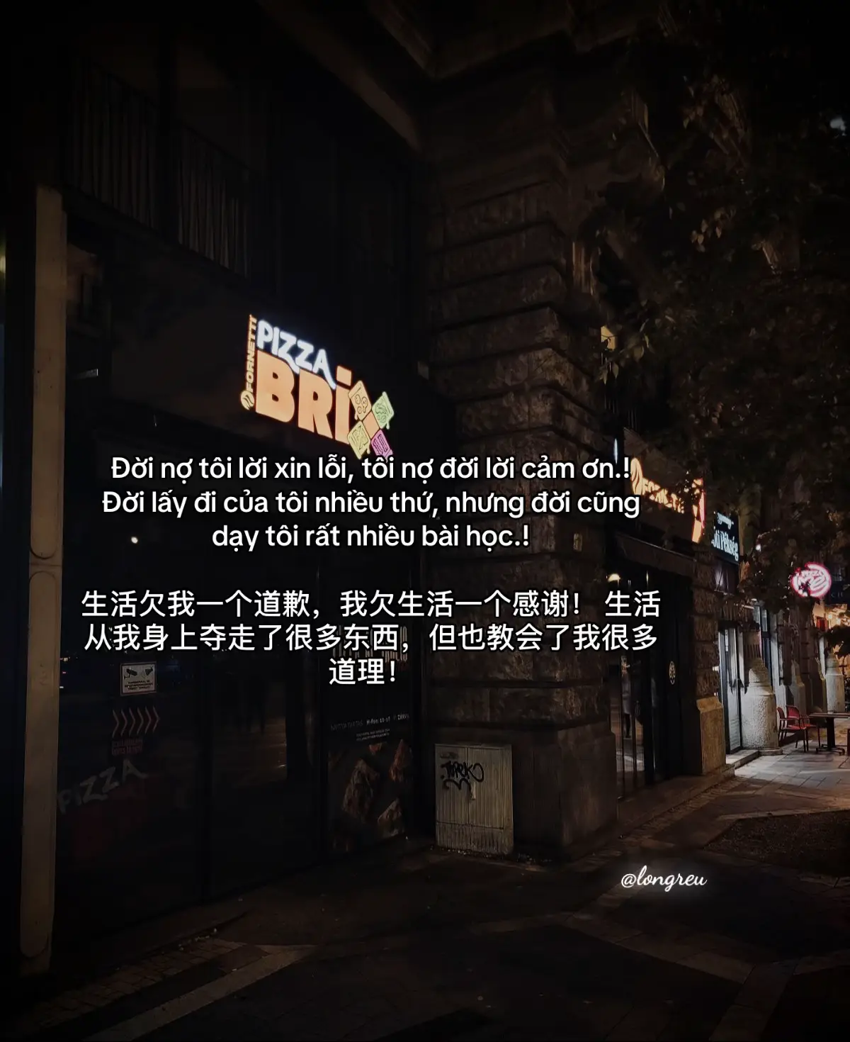 Đời nợ tôi lời xin lỗi, tôi nợ đời lời cảm ơn.! Đời lấy đi của tôi nhiều thứ, nhưng đời cũng dạy tôi rất nhiều bài học.! 生活欠我一个道歉，我欠生活一个感谢！ 生活从我身上夺走了很多东西，但也教会了我很多道理！#fyp #longreu #tamtrang #cuocsong #xuhuongtiktok 