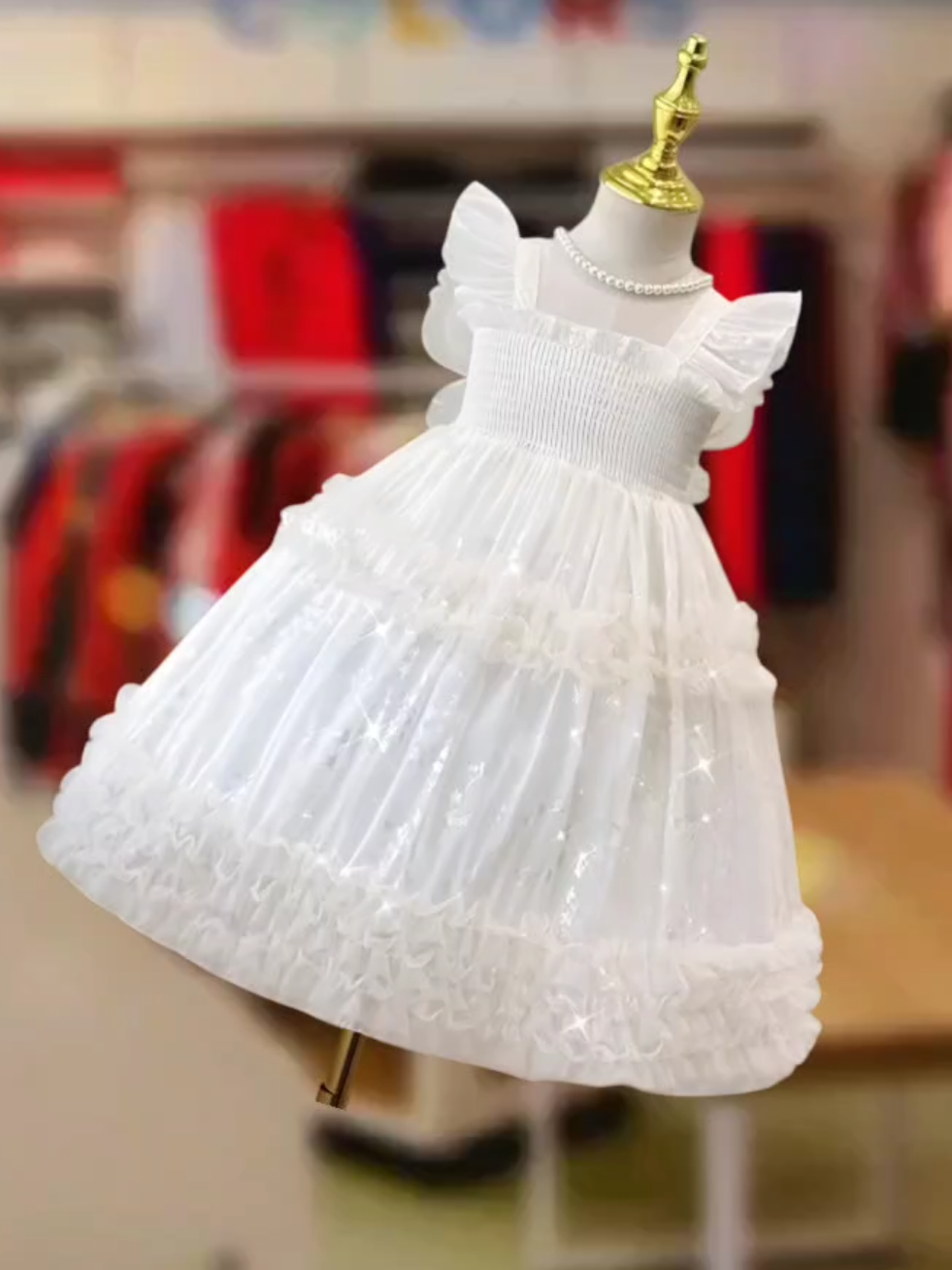 Gaun anak perempuan gaya baru gaun putri bergaya anak-anak dengan sayap dan topi #dressanak #dressbayi #bajuanak #bajubayi #fashionanak 