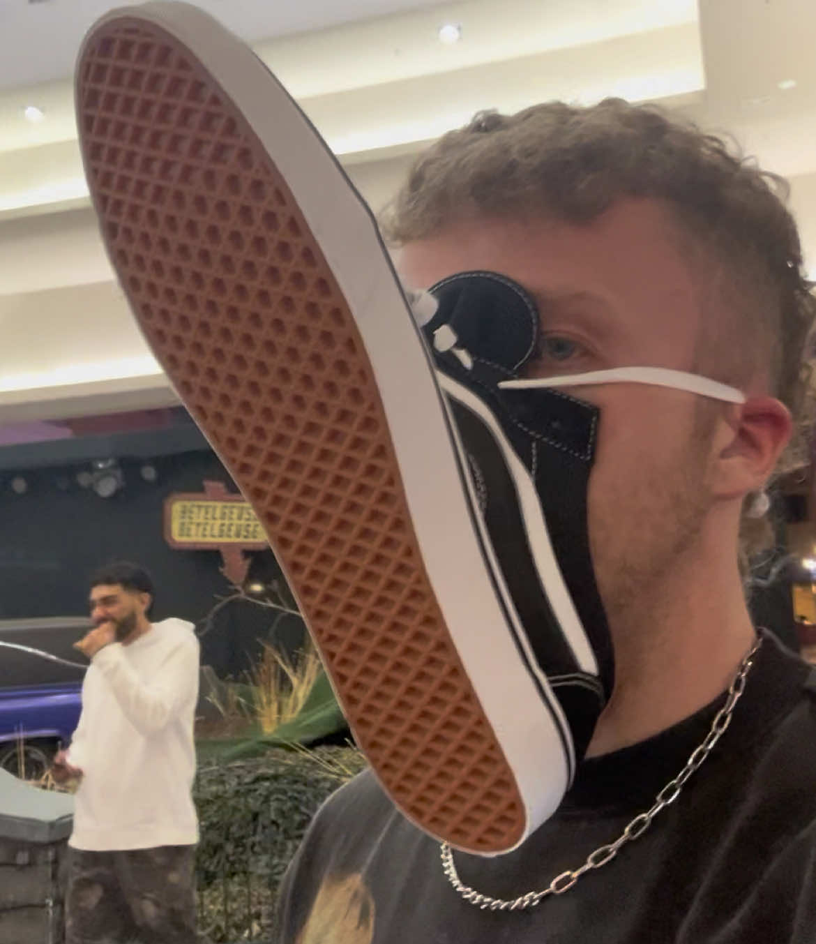Rj Error walking through the mall with his new size 16 Vans  #rjerror #vans #sneaker #shoe #public 