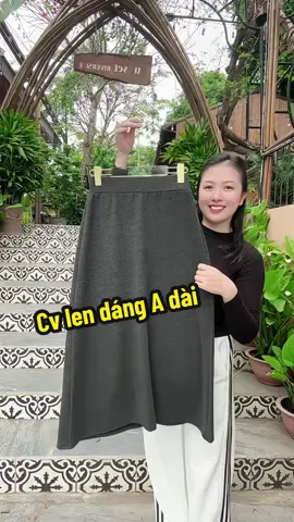 Chân váy dáng dài chữ A chất len lông thỏ mềm mịn dày dặn cho các bà đâyyyy
