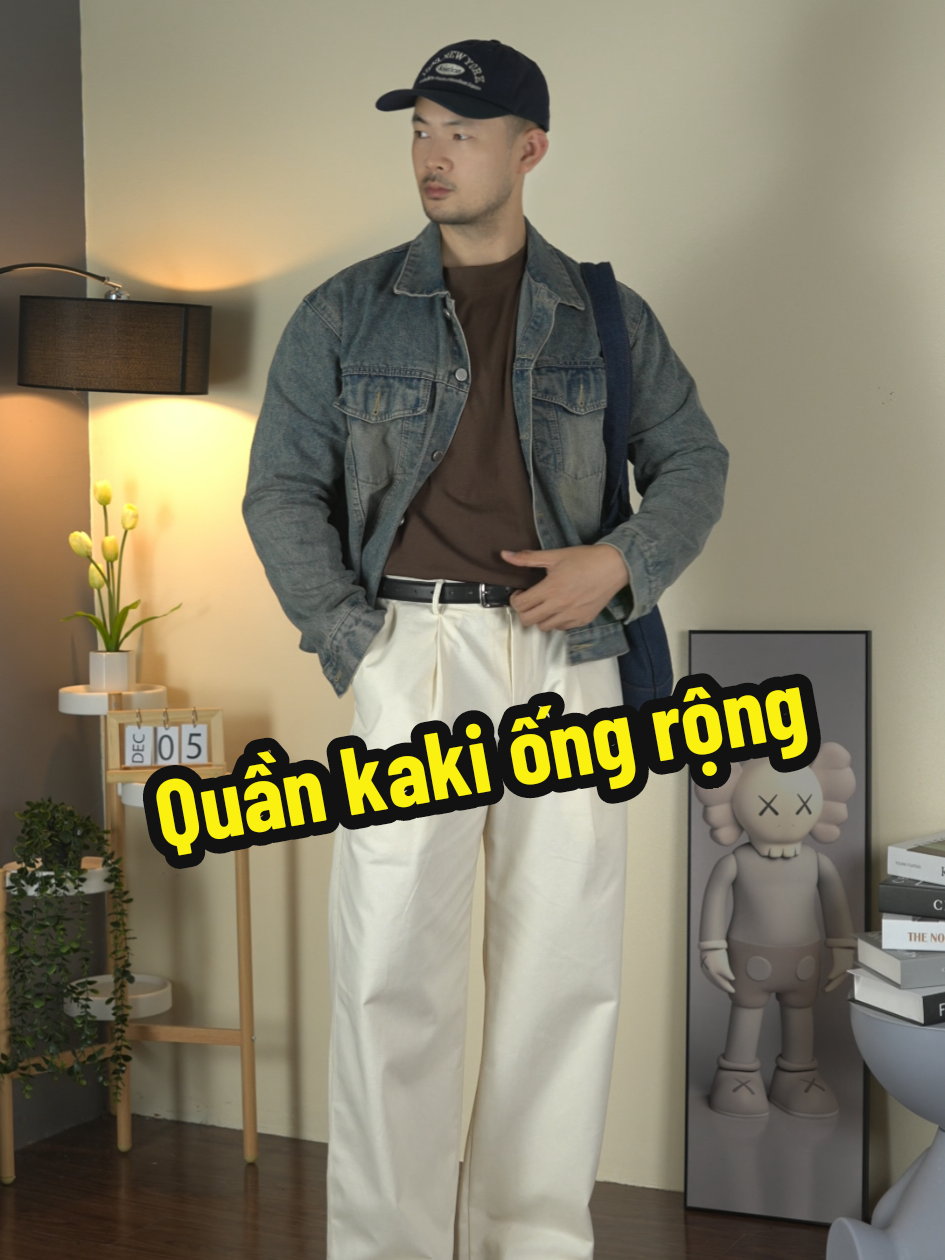 Một con quần kaki ống rộng sẽ cân mọi khuyết điểm chân cho anh em #quankakinam #quankaki #quanongrong #chuhung9011 #chúhùng 