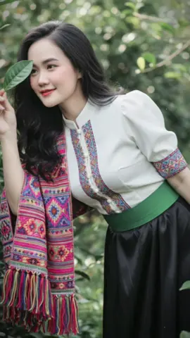 Lê núi hái chè thui các nàng 🌱 Trang phục dân tộc H’Mông, Thái, Dao Đỏ, Tày - Nùng xinh đẹp cùng Gemini. #Gemini #ghepanh #xuhuong #viraltiktok #CapCut  @Thúy Điệp 🤍  Ảnh chân dung cô gái mặc trang phục dân tộc xinh đẹp.