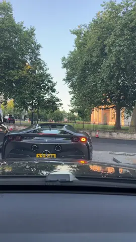 LONDON pursuit following an expensive Ferrari in London, Mayfair 