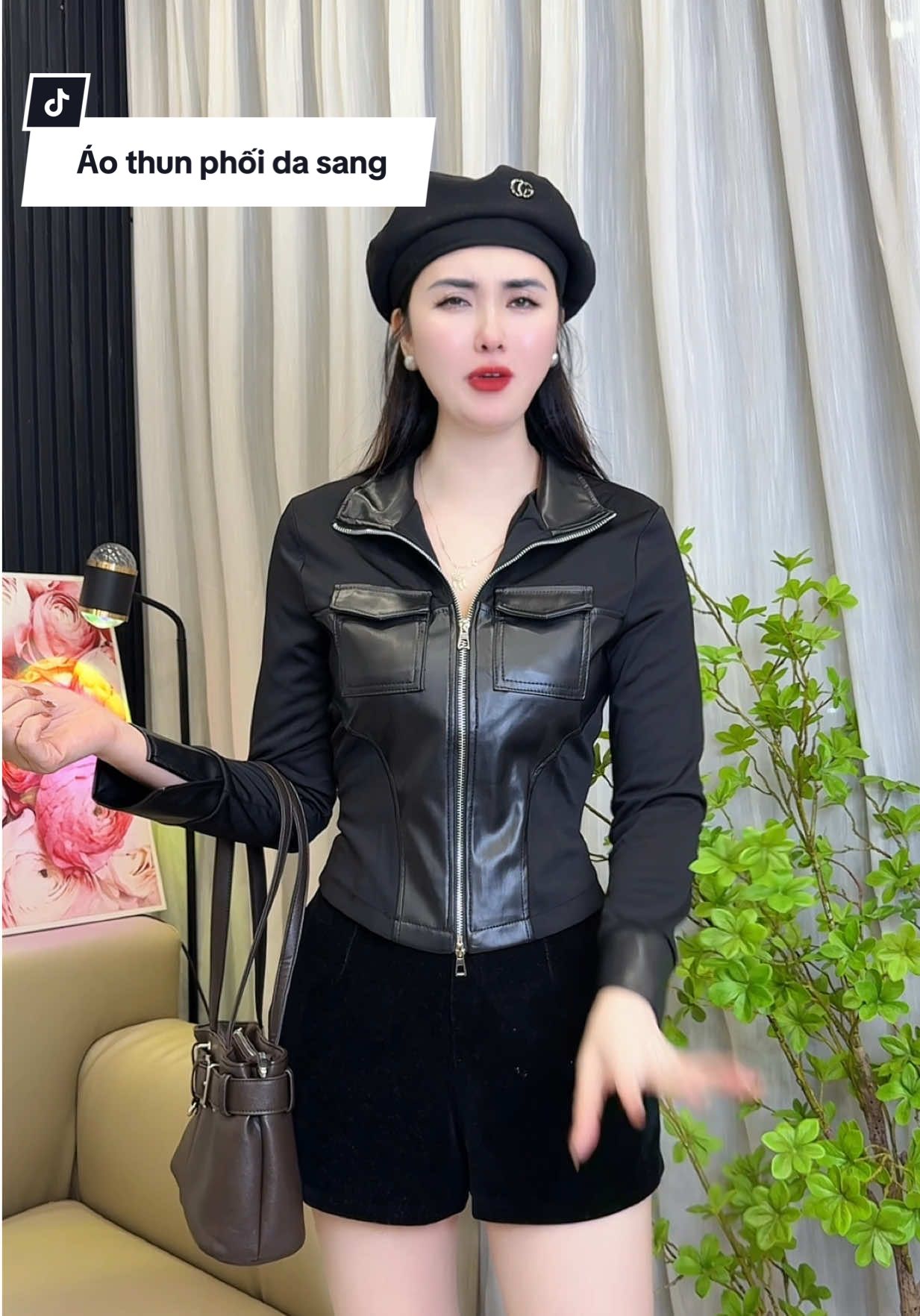 Áo thun phối da siêu sang #thudongxudaily #aothun #aonu #aothunpolo #aoda 