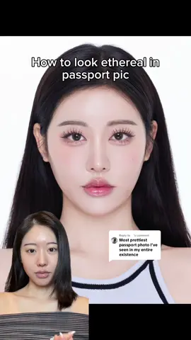 Replying to @️ tips!! For hair extension clips, go to my shopmy  Products: @Lancôme teint idole matte foundation @Givenchy correcting matte pressed powder @etudeofficial curl fix mascara @chanel.beauty quadra eyeshadow (209) @rom&nd global glasting lip tint (almond rose) @Diorbeauty lip oil (rosewood) @Benefit Cosmetics Peachin' Golden Peach Blush #makeup #passportpic #korean 