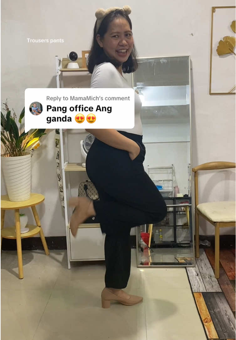 Replying to @MamaMich Trousers pants na Pwede pang office, school or casual wear #trousers #trouserpants #highwaistpants #highwaisttrousers #womenswear 