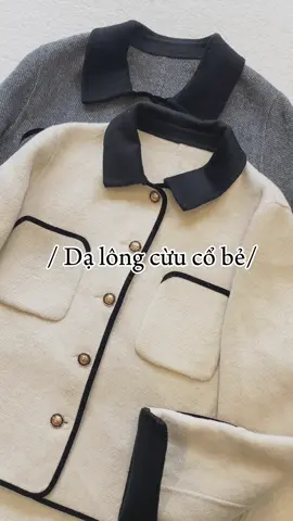 Hot tred mùa lạnh- áo dạ lông cừu cổ bẻ, siêu xin🩷#phoidoxinh #outfitideas #thoitrang #xh #aokhoac 