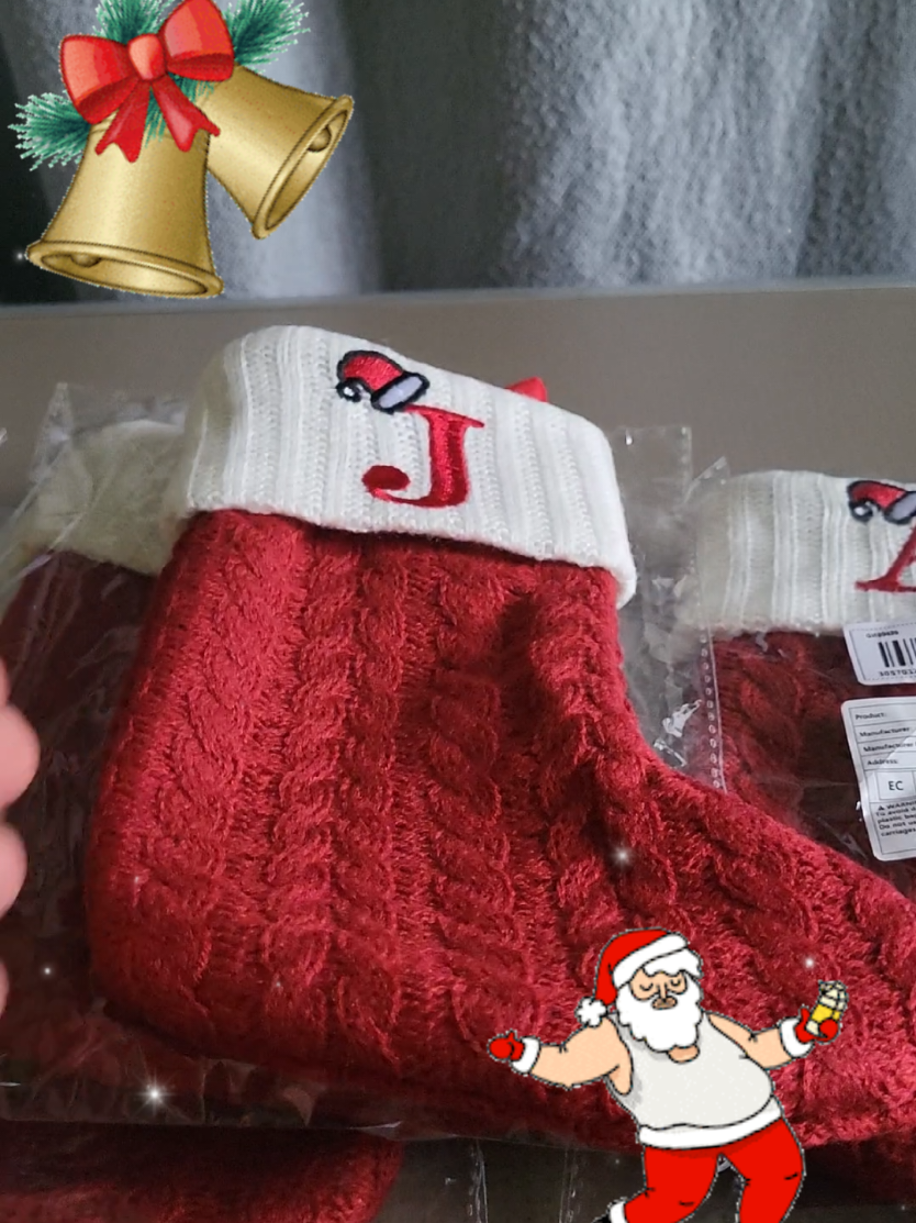 Beautiful Personalised Knitted Christmas Stockings. #stocking #christmas #xmas #tiktokmademebuyit #giftideas 